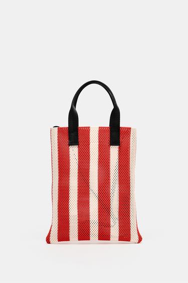 CUT-OUT EFFECT MINI TOTE BAG - Red by Zara