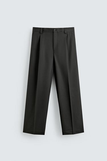 WOOL BLEND SUIT TROUSERS - Dark grey by Zara