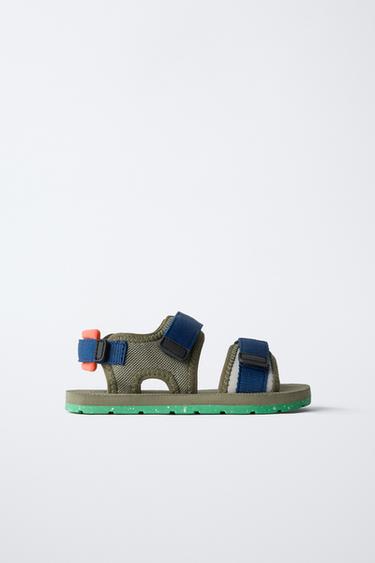 CONTRAST TECHNICAL SANDALS - Khaki Green by Zara