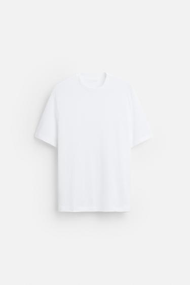 REGULAR FIT KNIT T-SHIRT - White by Zara