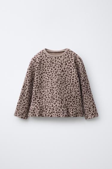 SOFT-TOUCH PRINTED T-SHIRT - Brown / Taupe by Zara