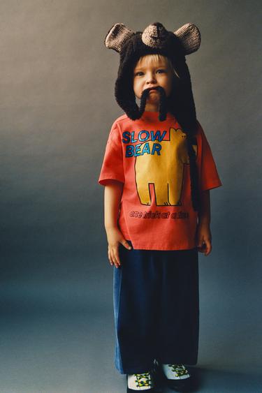 BEAR PRINT T-SHIRT - Orange by Zara