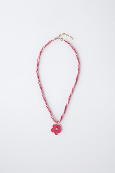 FLOWER BEAD NECKLACE - Pinks by Zara - Image 0
