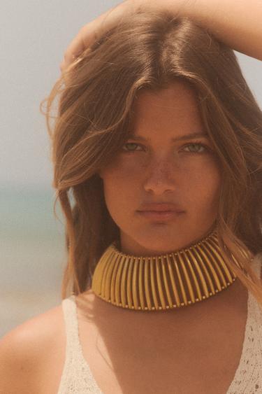 METAL PIECE CHOKER NECKLACE - Golden by Zara - Image 0