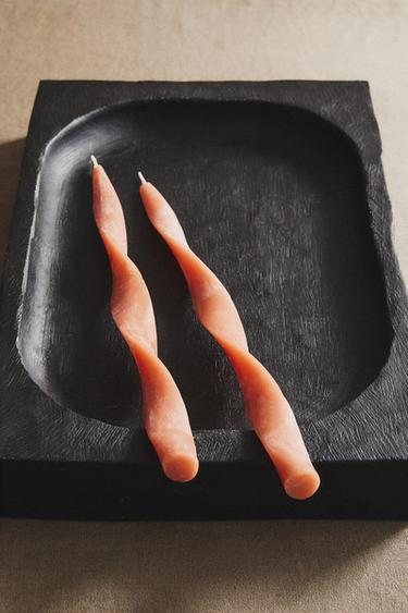 SET OF DECORATIVE POWDERED CANDLES (SET OF 2) - Brown by Zara