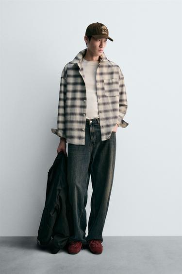 OVERSIZE FIT OXFORD SHIRT - White / Grey by Zara - Image 0