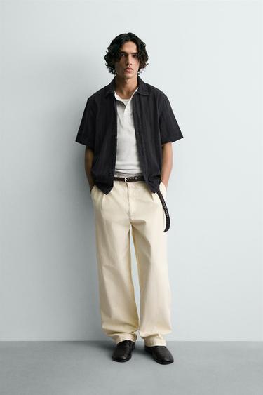 WASHED TEXTURED SHIRT - Black by Zara