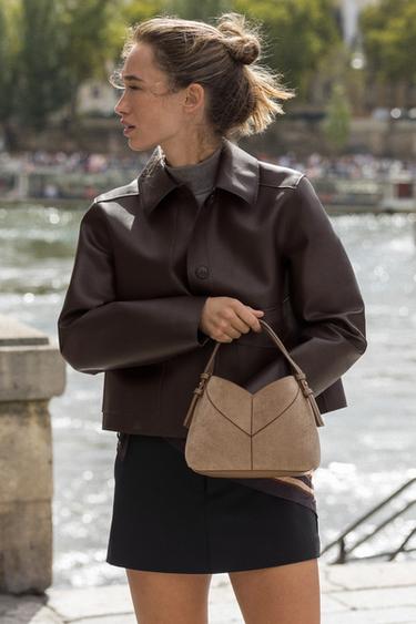 TOPSTITCH MINI TOTE BAG - SAND/BROWN by Zara