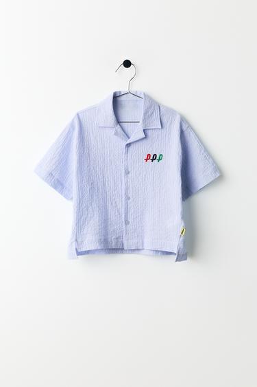 STRIPED TEXTURED SHIRT PENN © - Light blue by Zara