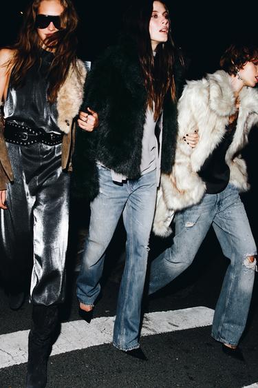 ASYMMETRIC SEQUINNED GEORGETTE TOP - Grey by Zara