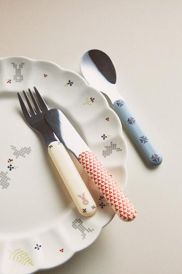 CHILDREN'S CUTLERY SET WITH RABBITS - Multicoloured by Zara
