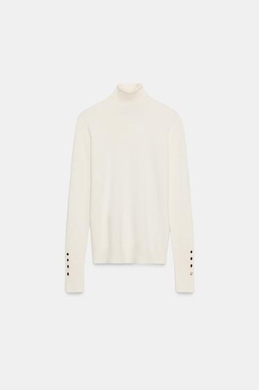 BASIC PLAIN KNIT JUMPER - Ecru by Zara