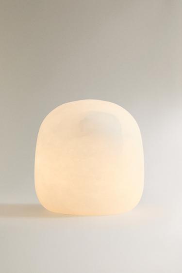SEMI-OVAL ALABASTER TABLE LAMP - Ecru by Zara