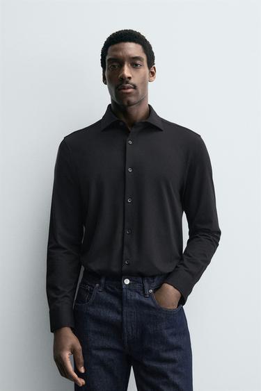 REGULAR FIT SHIRT - Black by Zara