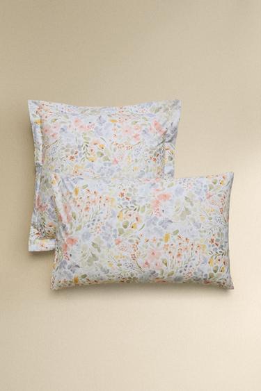 FLORAL PRINT PILLOWCASE - Oyster-white by Zara - Image 0