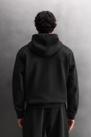 TECHNICAL HOODIE WITH ZIP - Black by Zara