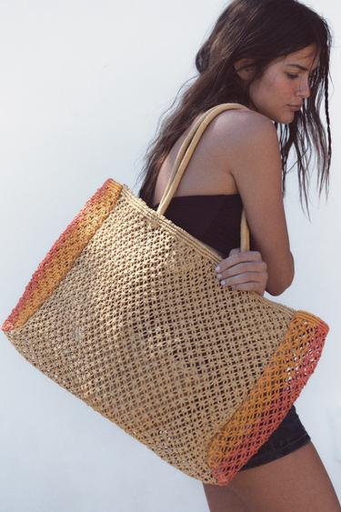 COMBINED BRAIDED-EFFECT TOTE BAG - Multicoloured by Zara