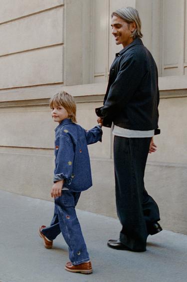EMBROIDERED BEAR BALLOON JEANS - Indigo by Zara