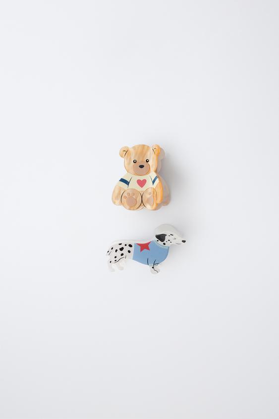 BEAR AND DOG HAIR CLIP 2-PACK - Tortoiseshell by Zara - Image 0