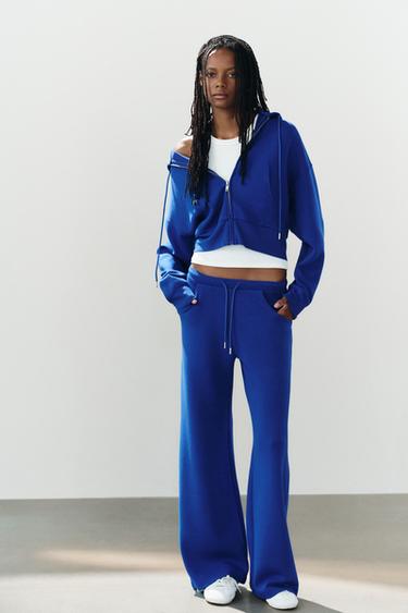 INTERLOCK FLARE TROUSERS - Bluish by Zara