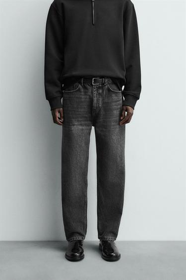 STRAIGHT ANKLE FIT JEANS - Black by Zara