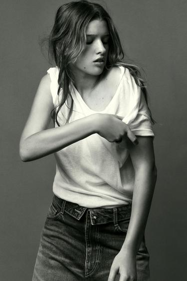 BASIC COTTON T-SHIRT - White by Zara - Image 0