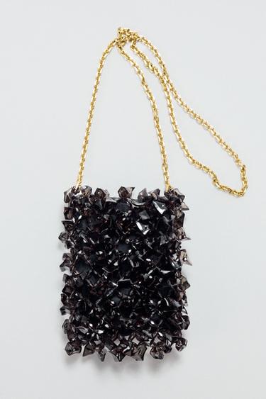 BEADED BUCKET BAG - Black by Zara