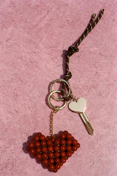 HEART MULTI-CHARM KEYRING - Golden by Zara - Image 0