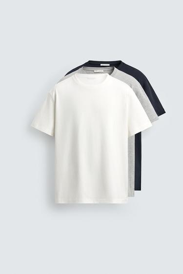 3-PACK MEDIUM WEIGHT BASIC T-SHIRT /02 - various by Zara