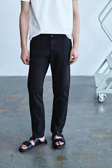 SKINNY FIT CHINOS - Black by Zara