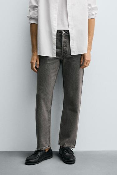 REGULAR FIT JEANS - Grey by Zara