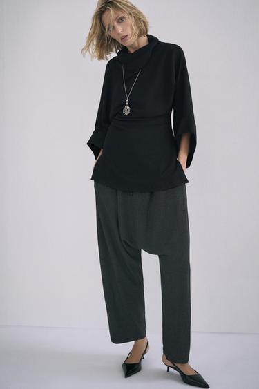 DRAPED TOP ZW COLLECTION LIMITED EDITION - Black by Zara