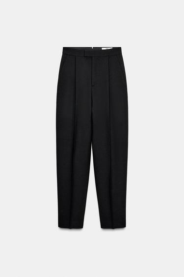 LIMITED EDITION PLEATED TROUSERS WITH WOOL - Black by Zara