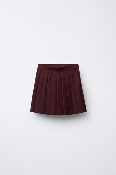 KNIT BOX PLEAT SKIRT - Pink by Zara - Image 0