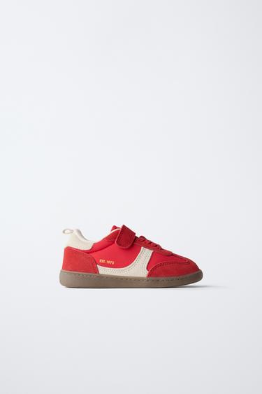 SPLIT SUEDE SNEAKERS - Red by Zara