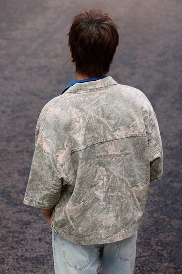 WASHED ABSTRACT PRINT OVERSHIRT - 029 by Zara