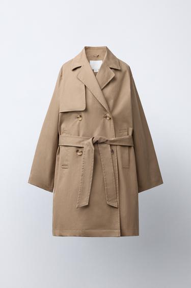 LONG TRENCH COAT WITH BELT - Beige by Zara