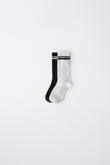 TWO-PACK OF STRIPED SPORTS SOCKS - White by Zara