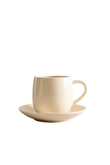 PLAIN STONEWARE COFFEE CUP - Cream by Zara