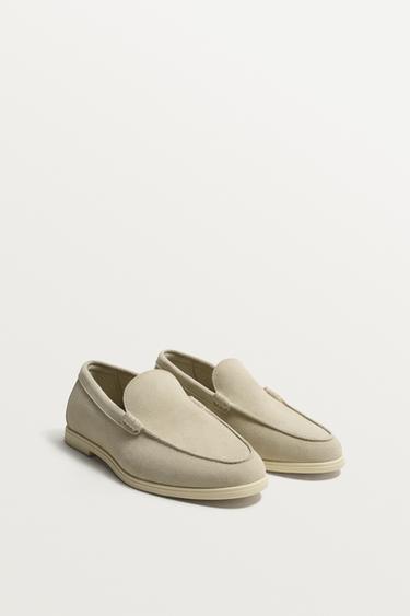 CASUAL LEATHER LOAFERS - Ecru White by Zara
