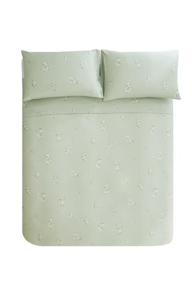 SATEEN WILD FLOWER DUVET COVER - Green by Zara