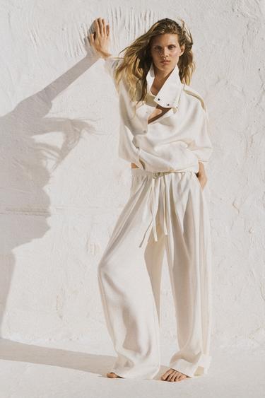 HIGH NECK JACKET - Oyster-white by Zara