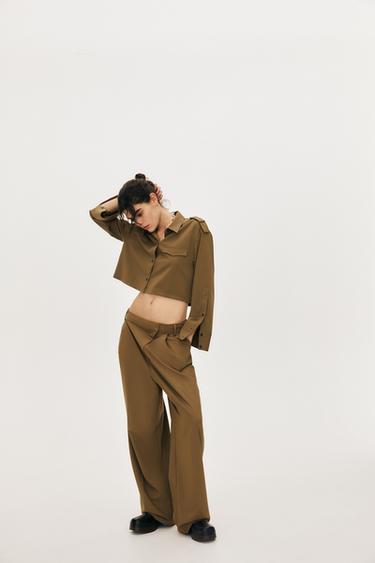 CROP SHIRT WITH TABS - Oil by Zara - Image 0