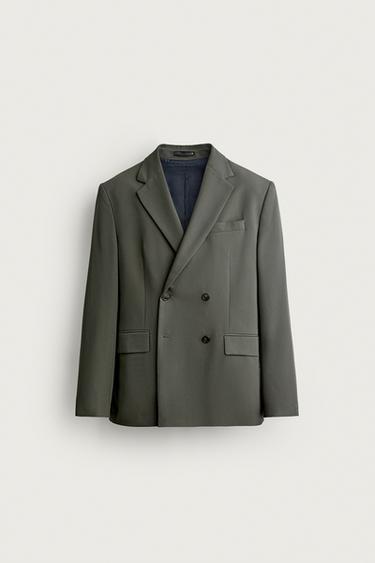 COMFORT SUIT DOUBLE-BREASTED BLAZER - Green by Zara
