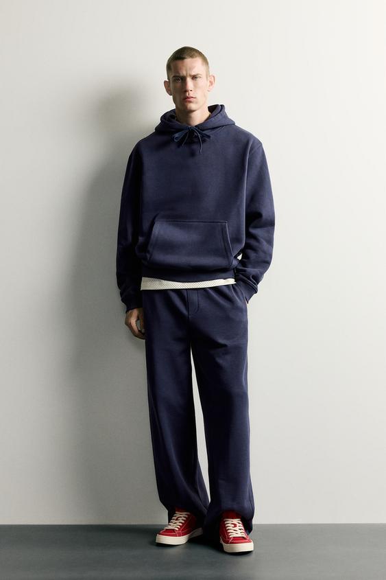 BASIC RELAXED FIT HOODIE - Navy blue by Zara - Image 0