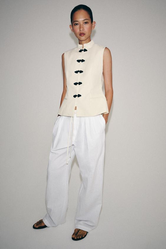 ZW COLLECTION FITTED WAISTCOAT - Sand by Zara - Image 0