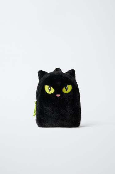 HALLOWEEN SHEEPSKIN CAT BACKPACK - Black by Zara - Image 0