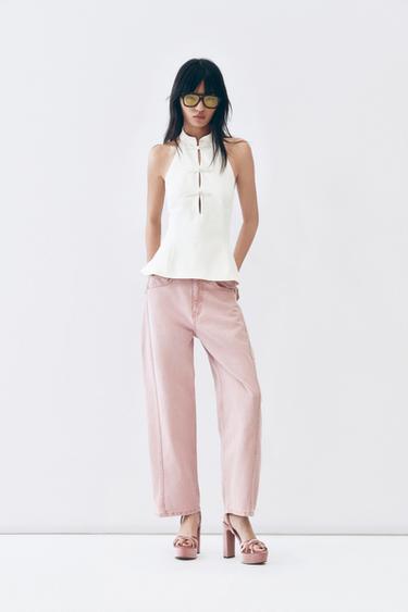 VELVET-EFFECT PLATFORM SANDALS - Pink by Zara