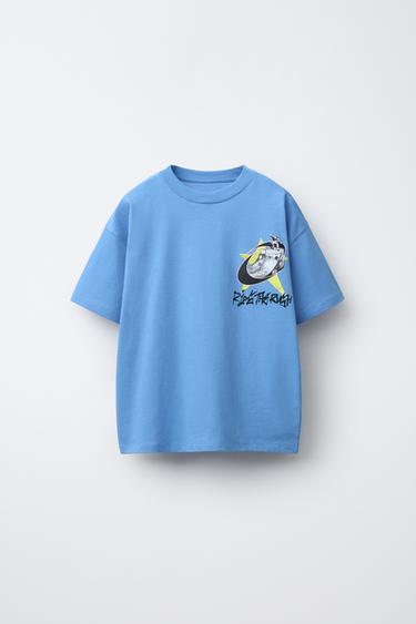 SKATE PRINT T-SHIRT - Blue by Zara - Image 0