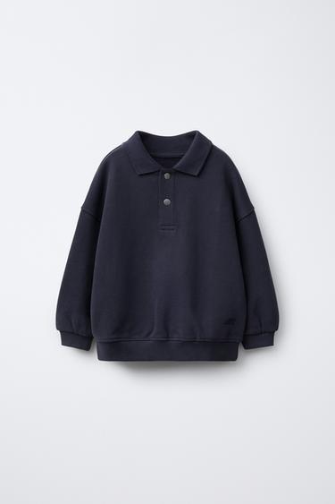 LOGO POLO SWEATSHIRT - Navy blue by Zara - Image 0